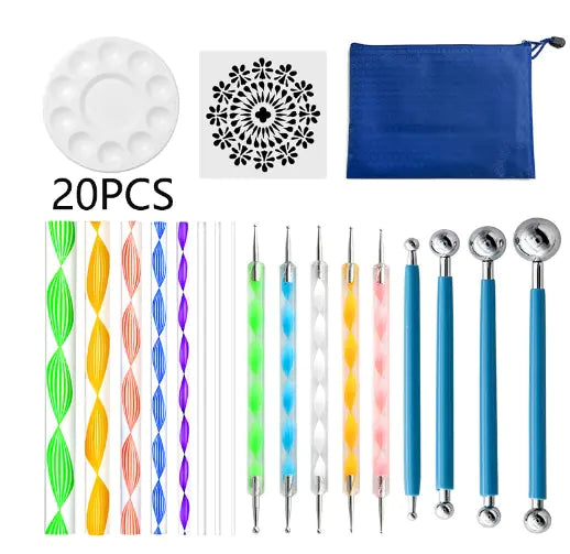 Clay Tool Set with Ballpoint Stylus and Palette Template