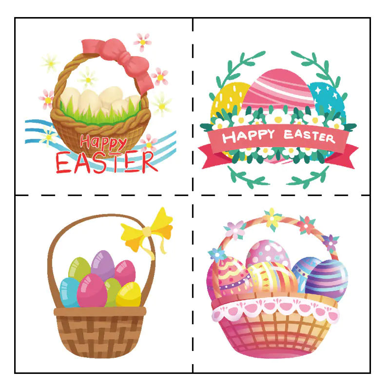 New Waterproof Easter Heart Tattoo Stickers for Kids