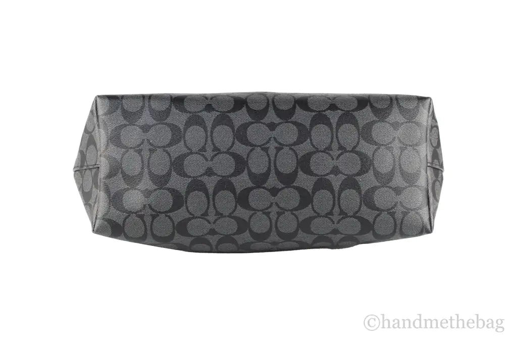 Coach Graphite Signature Coated Canvas Leather Gallery Tote Bag