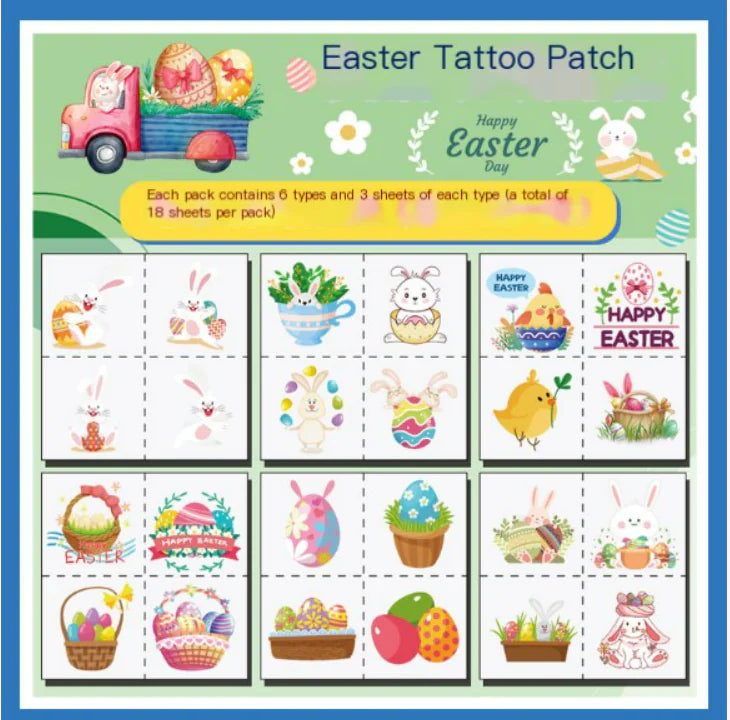 New Waterproof Easter Heart Tattoo Stickers for Kids